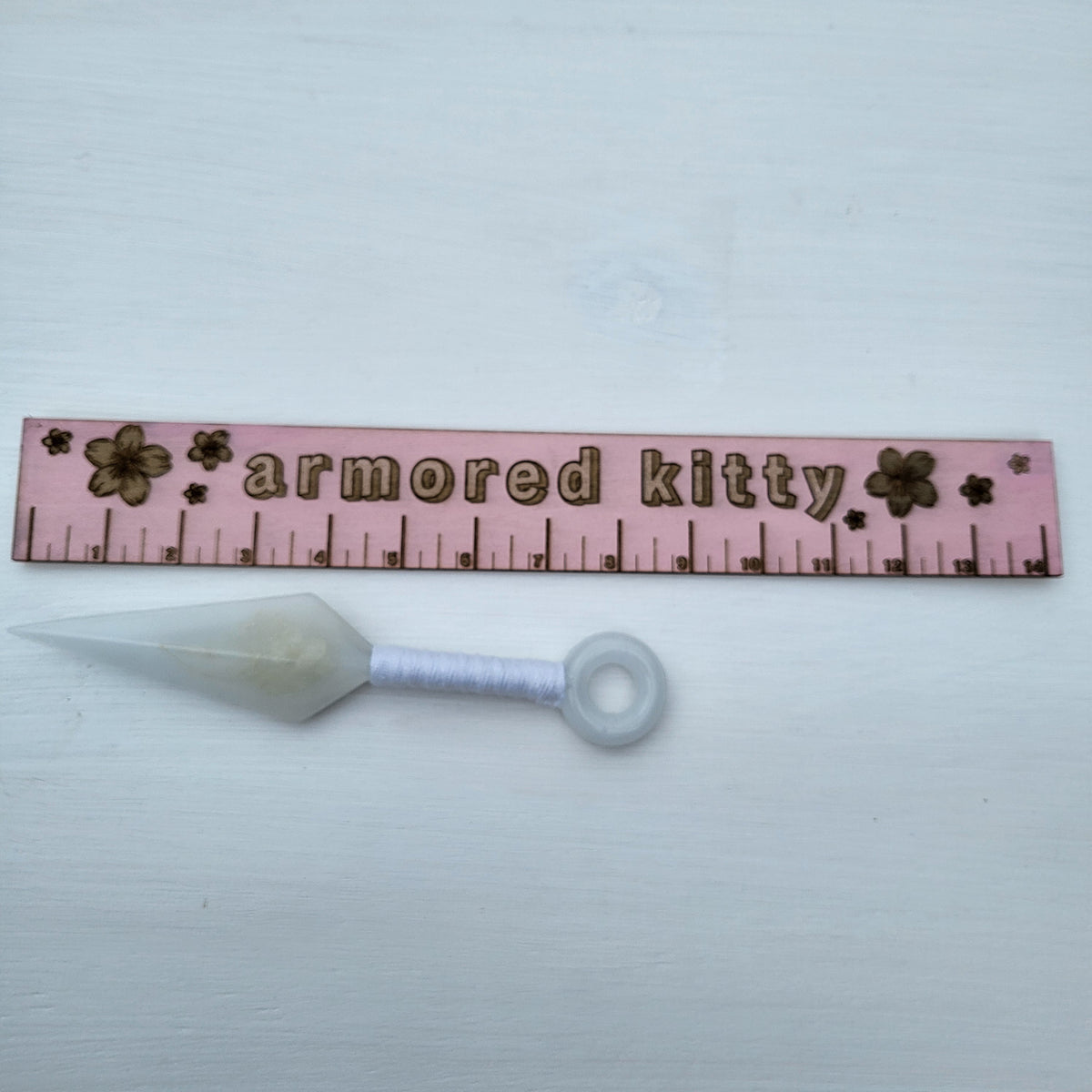 White Floral Resin Replica Cosplay Ninja Tool