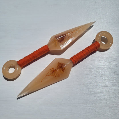 Orange Floral Resin Replica Cosplay Ninja Tool