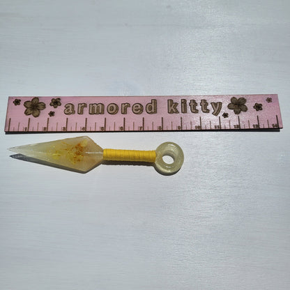 Yellow Floral Resin Replica Cosplay Ninja Tool