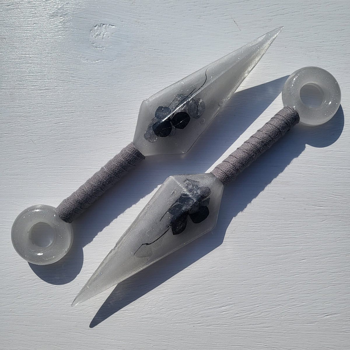 Gray Floral Resin Replica Cosplay Ninja Tool