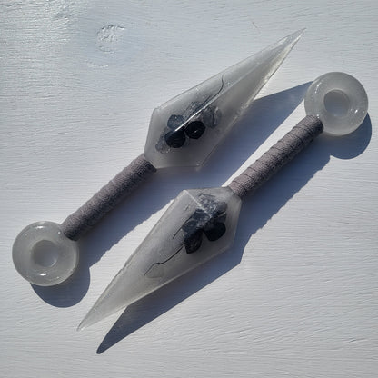 Gray Floral Resin Replica Cosplay Ninja Tool