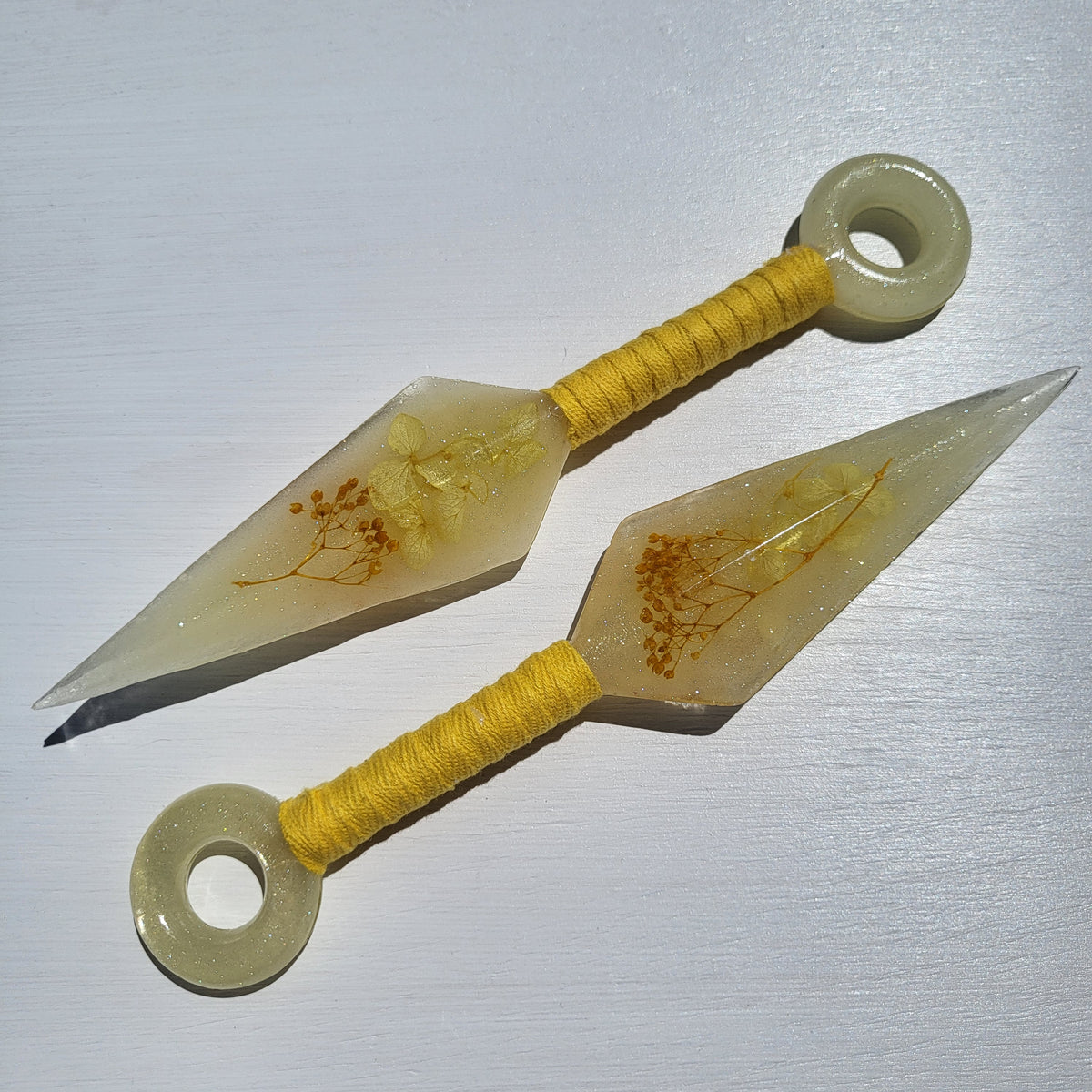 Yellow Floral Resin Replica Cosplay Ninja Tool