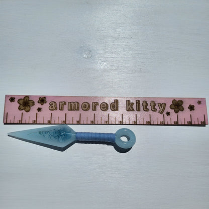 Light Blue Floral Resin Replica Cosplay Ninja Tool