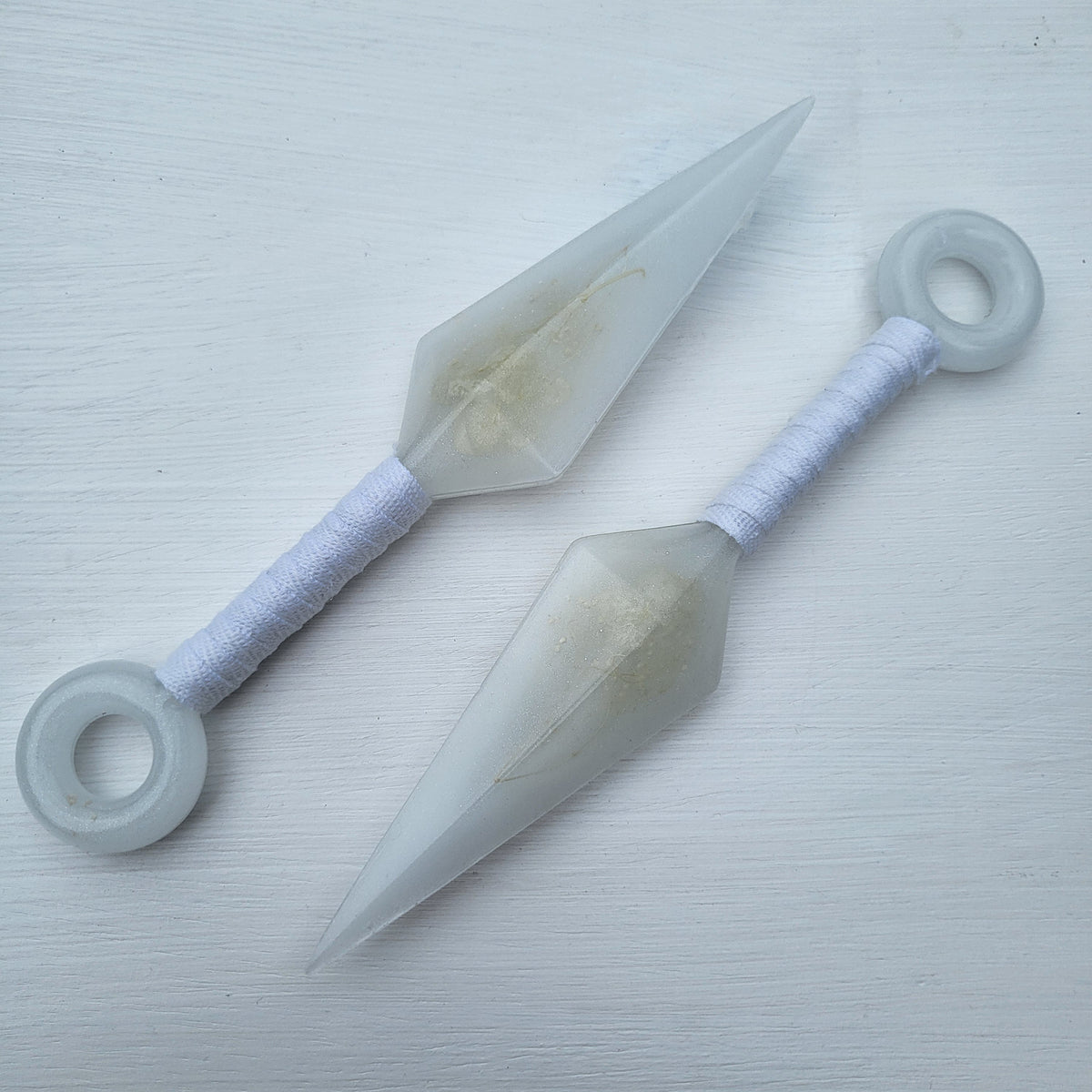White Floral Resin Replica Cosplay Ninja Tool